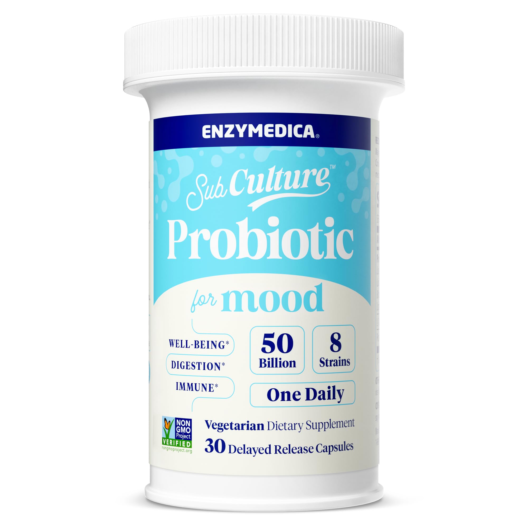 Enzymedica SubCulture Probiotics cápsula para apoyar estado de ánimo y bienestar diario