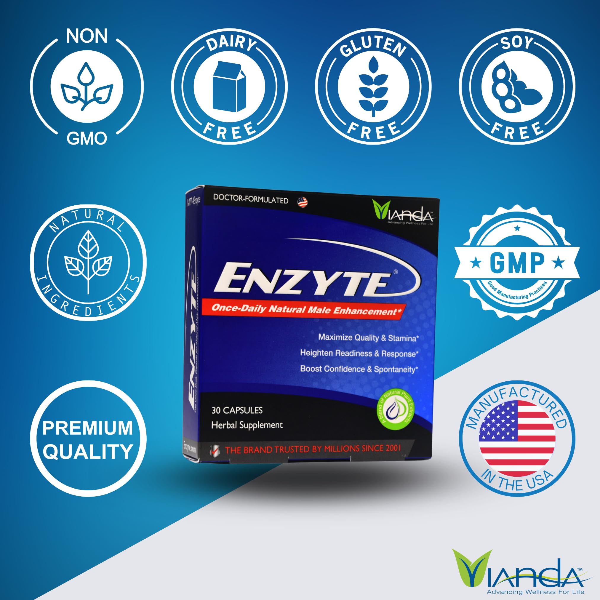 Ingredientes clave de Enzyte MRC: ginseng asiático y ginkgo para apoyo natural.