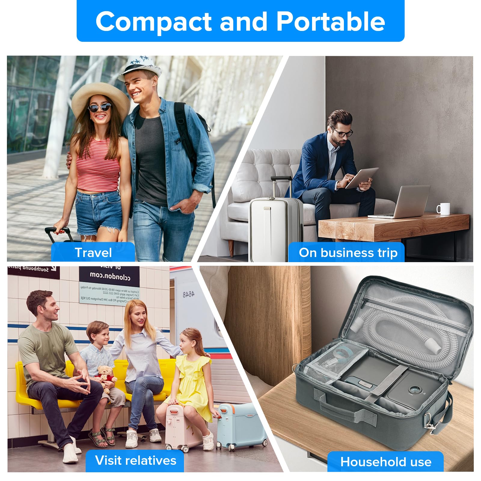 Diseño compatible con TSA para la bolsa CPAP EonRivet.