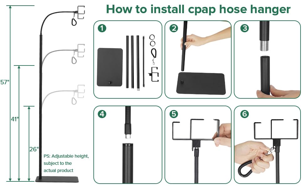 Uso versátil en cama o viaje con soporte CPAP EonRivet.