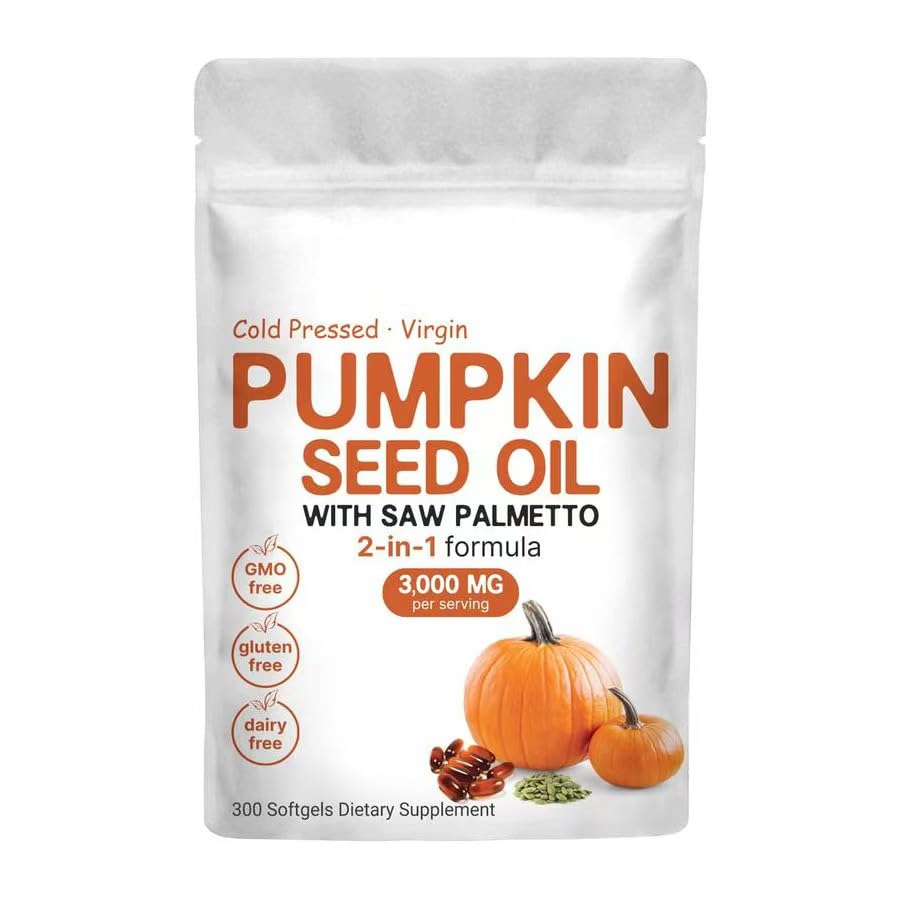 Cápsulas EOQIFJM: aceite de calabaza con serenoa para cabello fuerte y piel radiante.