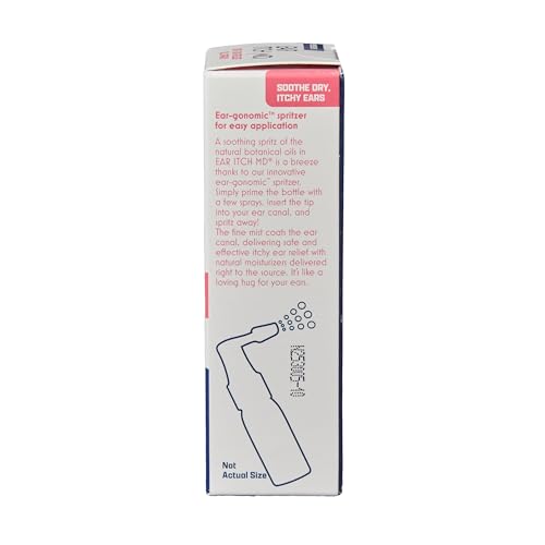 Aplicación precisa en la oreja con eosera Ear Itch MD para comodidad diaria.