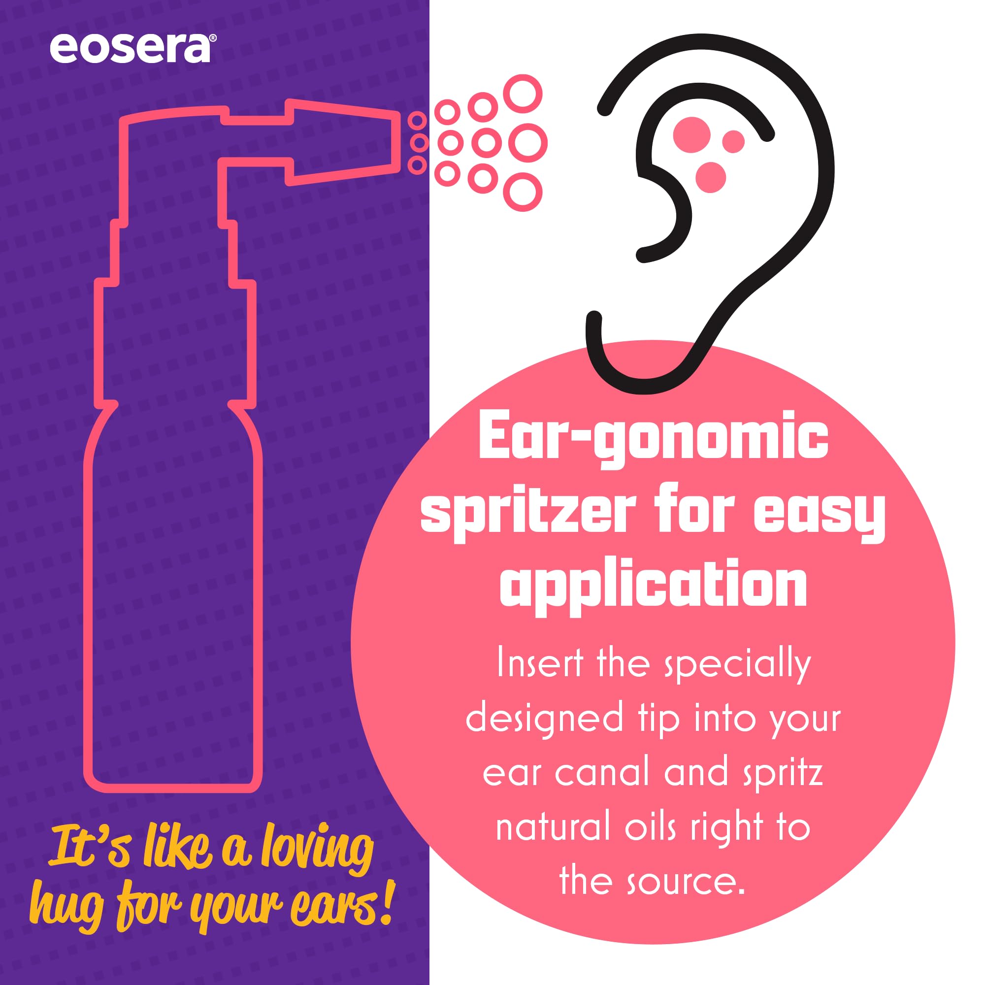 Comodidad diaria al usar eosera Ear Itch MD para oídos sensibles.