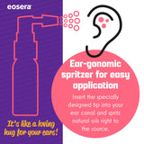 Comodidad diaria al usar eosera Ear Itch MD para oídos sensibles.