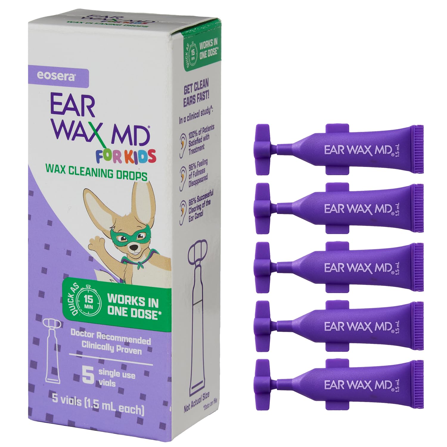Gotas eosera para niños: cerumen suave y limpieza rápida con el bote.