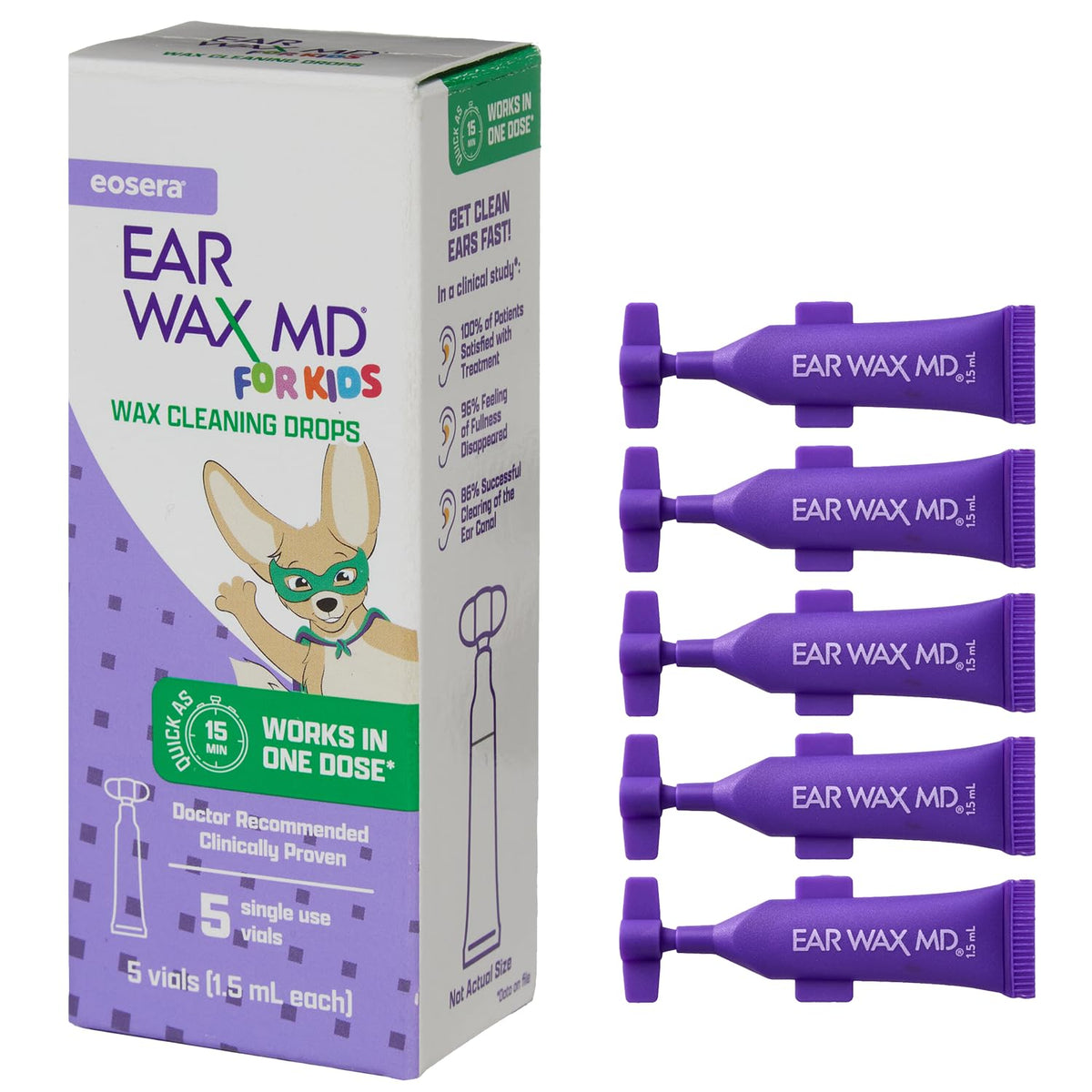 Gotas eosera para niños: cerumen suave y limpieza rápida con el bote.
