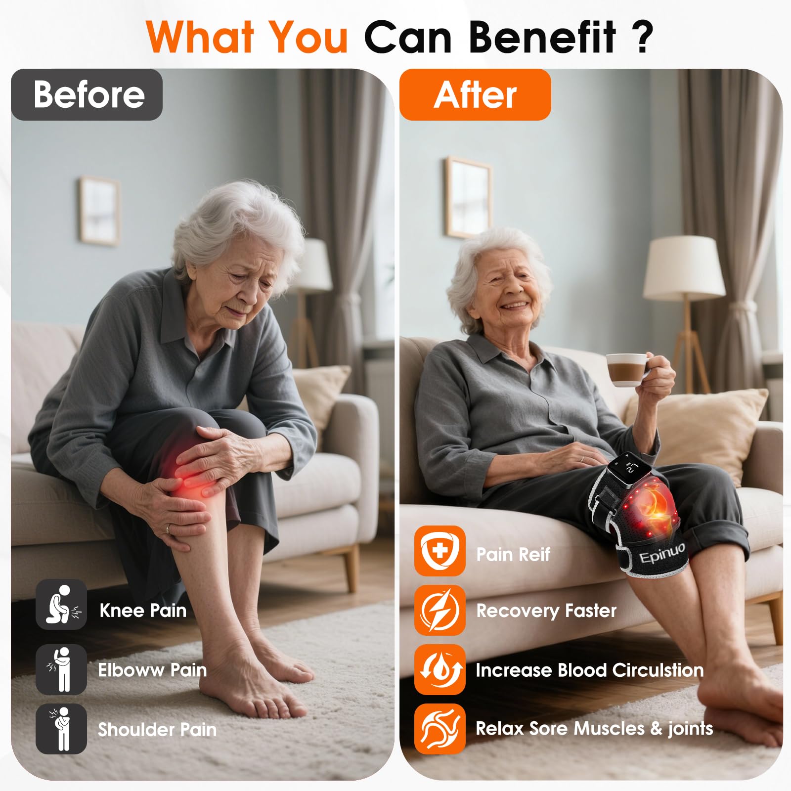 Epinuo calor ajustable mejora circulación y relajación muscular suave