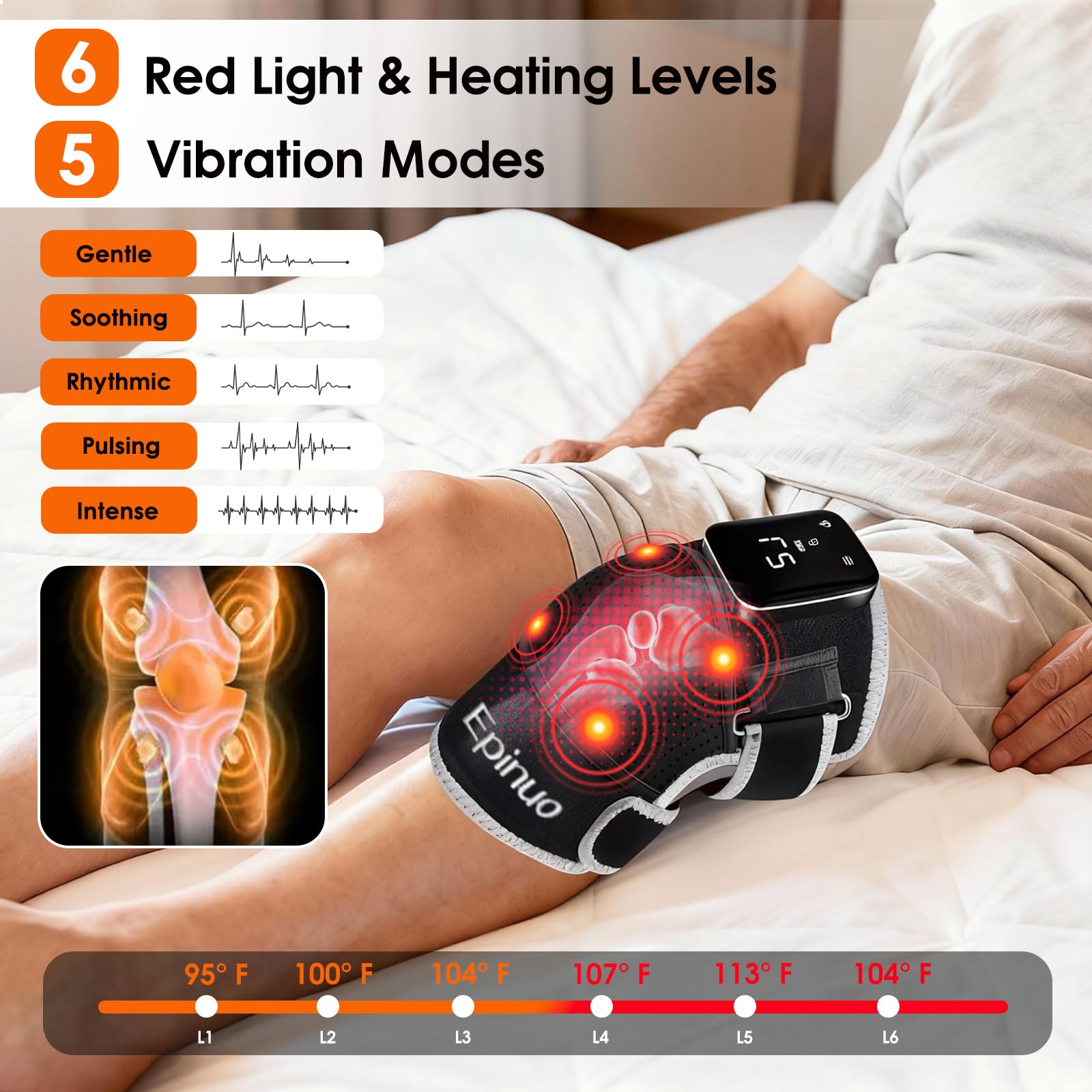 Control remoto de Epinuo para ajustar calor y vibración fácilmente