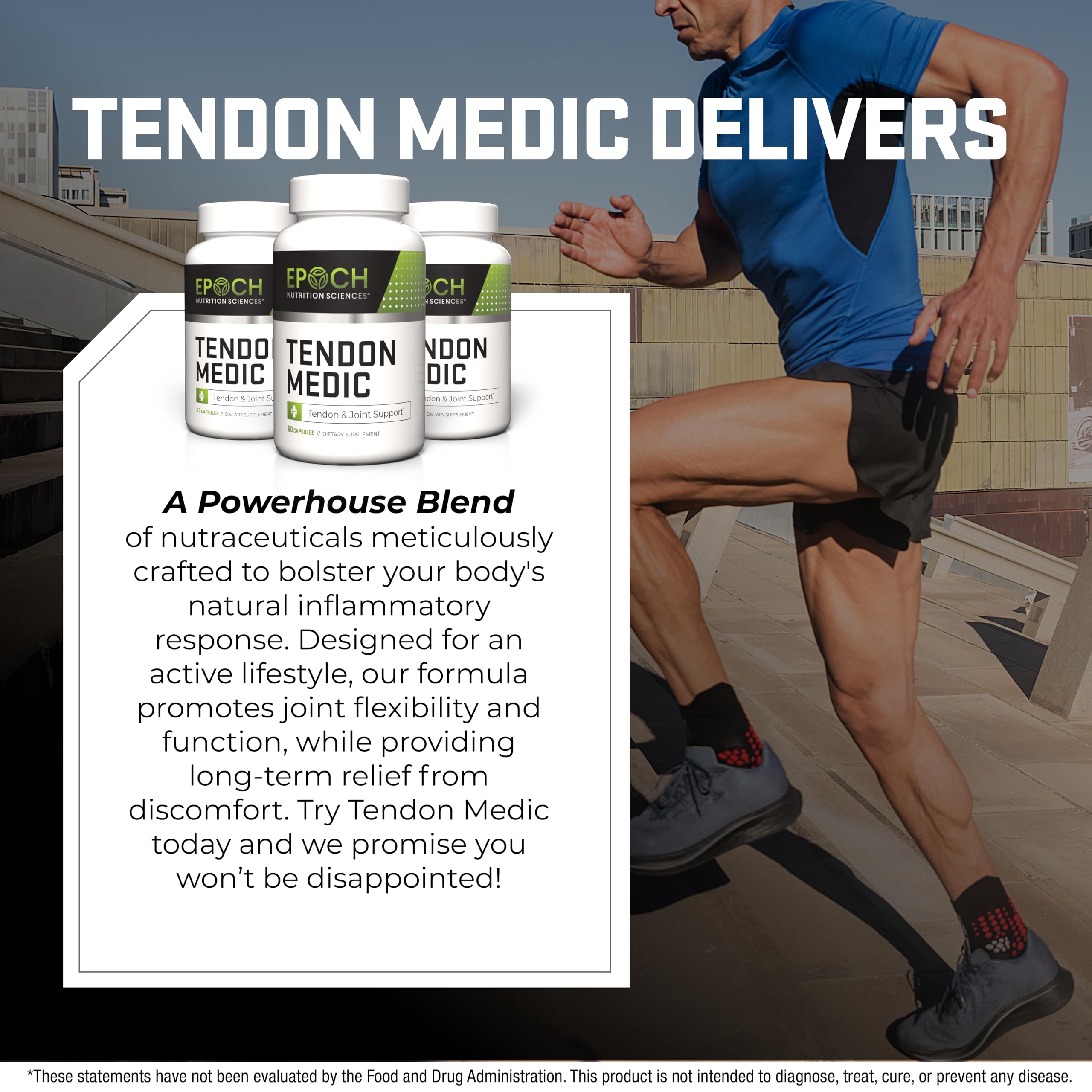 Epoch Nutrition Sciences Tendon Medic: cápsulas para flexibilidad y soporte de tendones.
