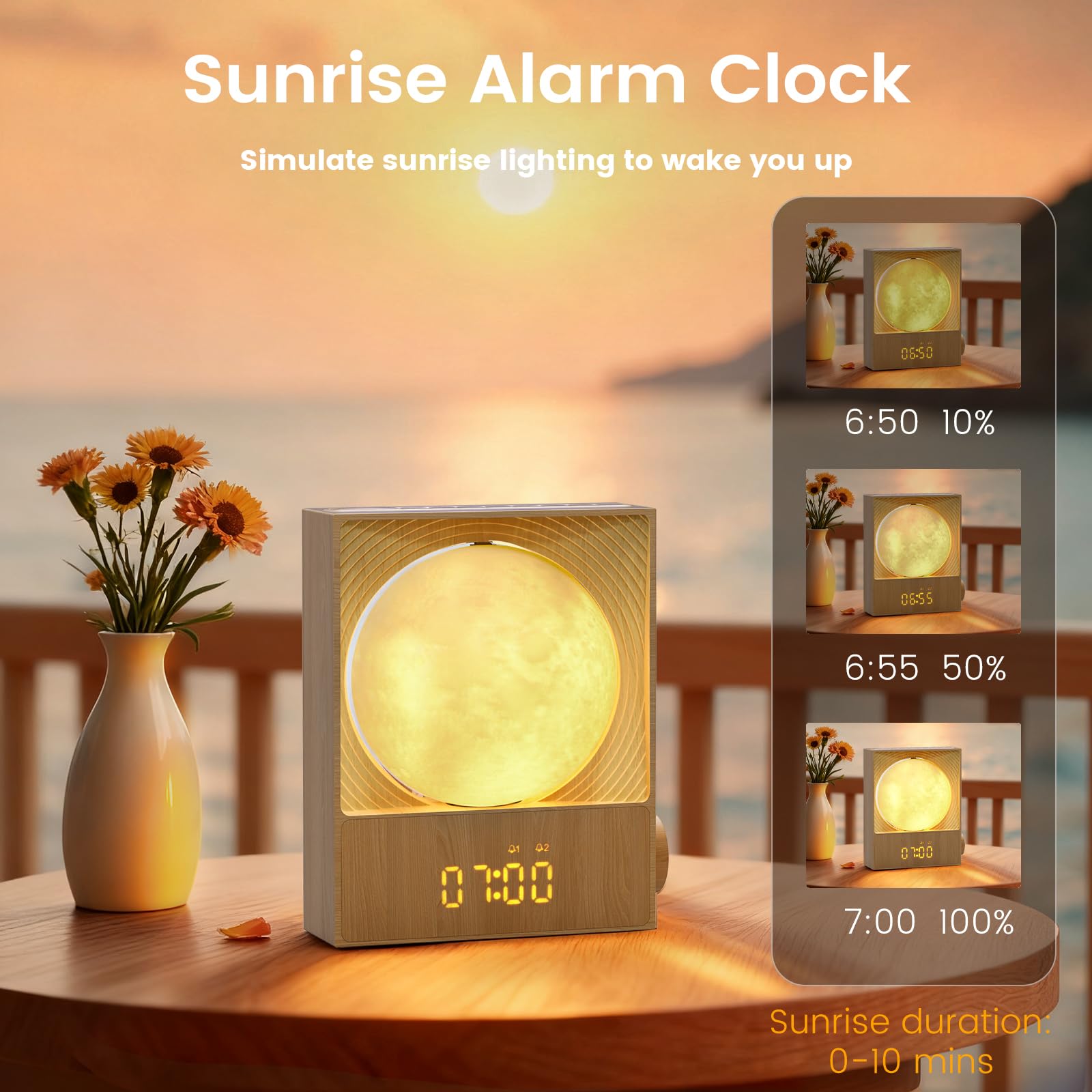 Epochleno alarma dual, dos rutinas matutinas personalizables.
