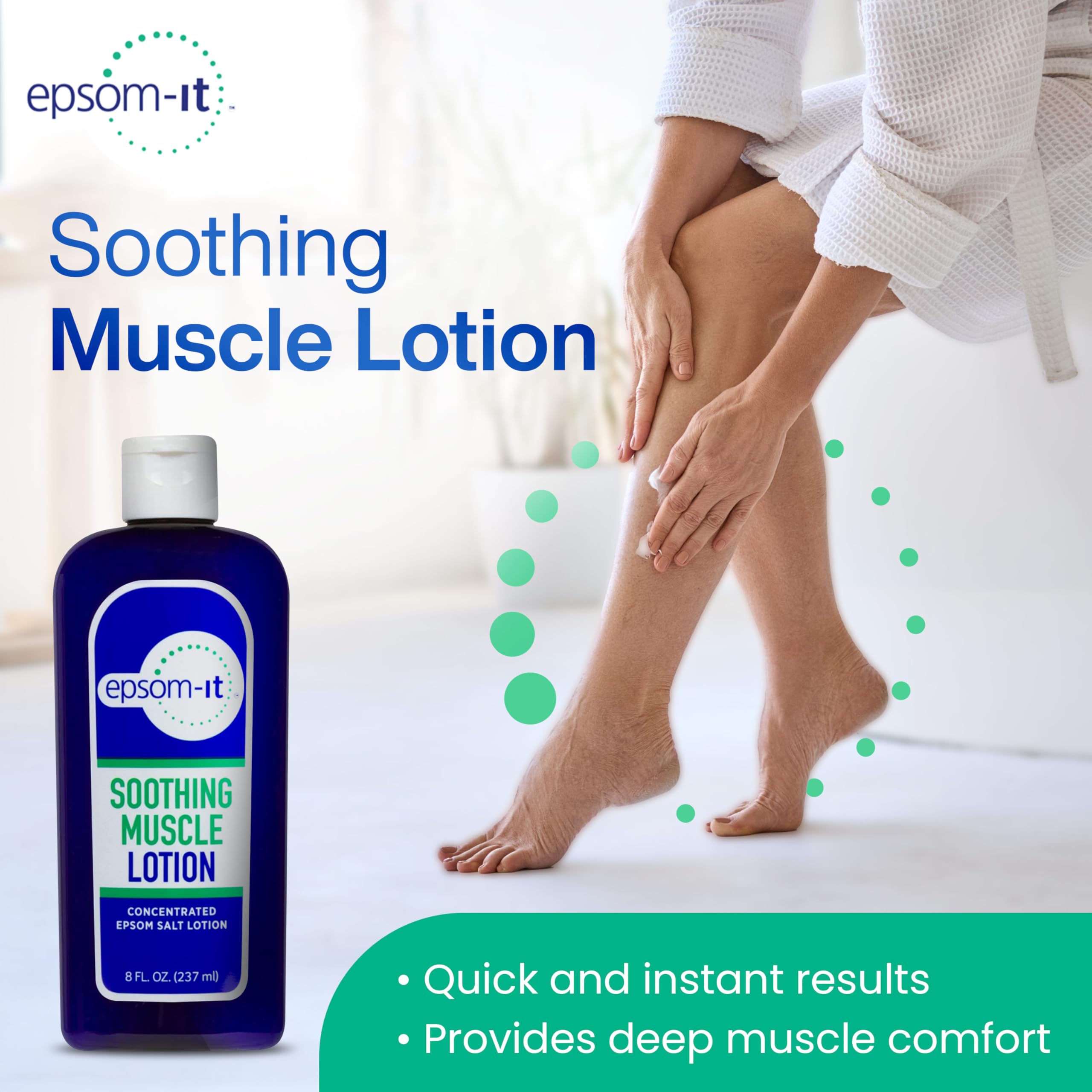 Epsom-It loción magnesio 20% para apoyo muscular.