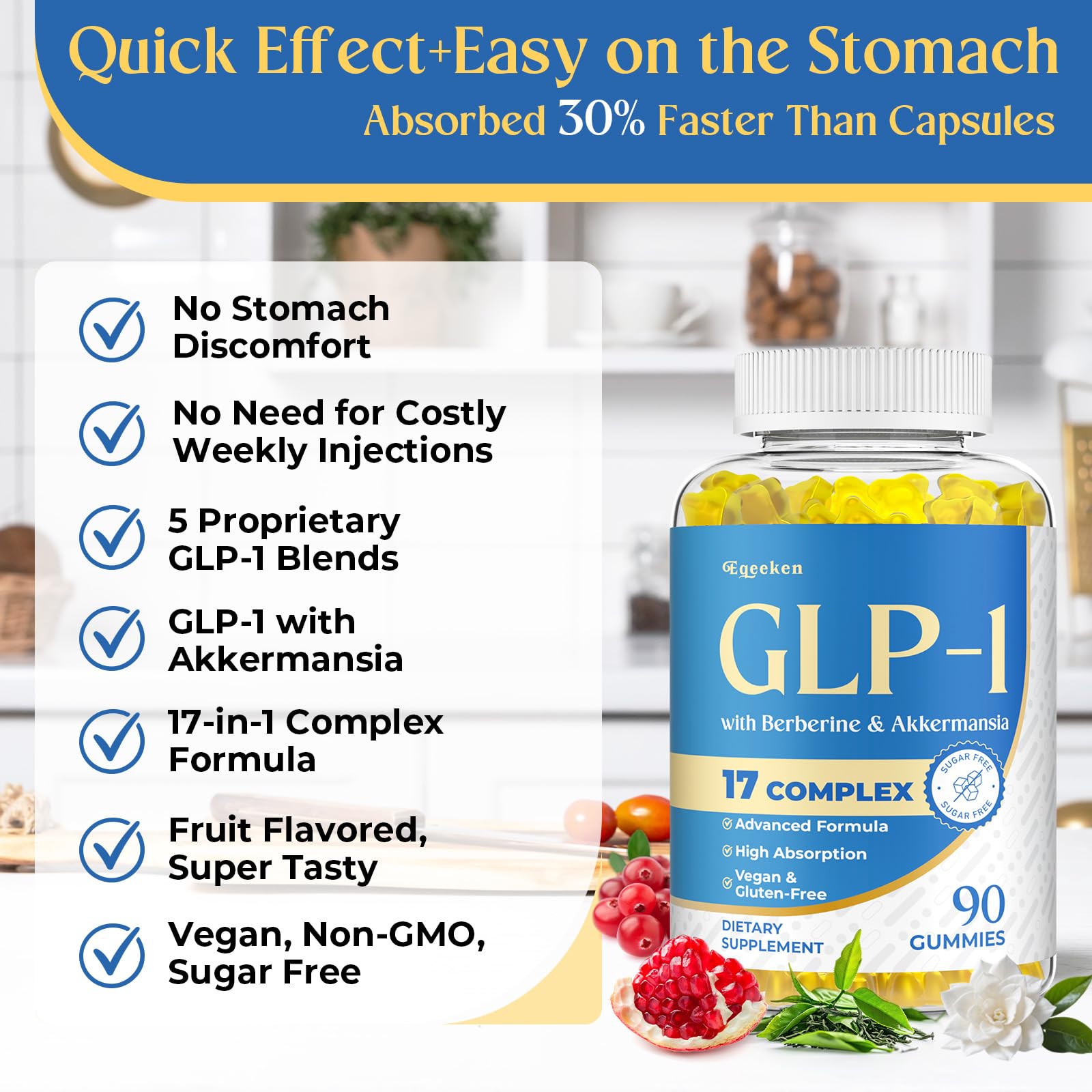 Eqeeken GLP-1 gominolas, persona usando tras entrenamiento para consumo práctico.