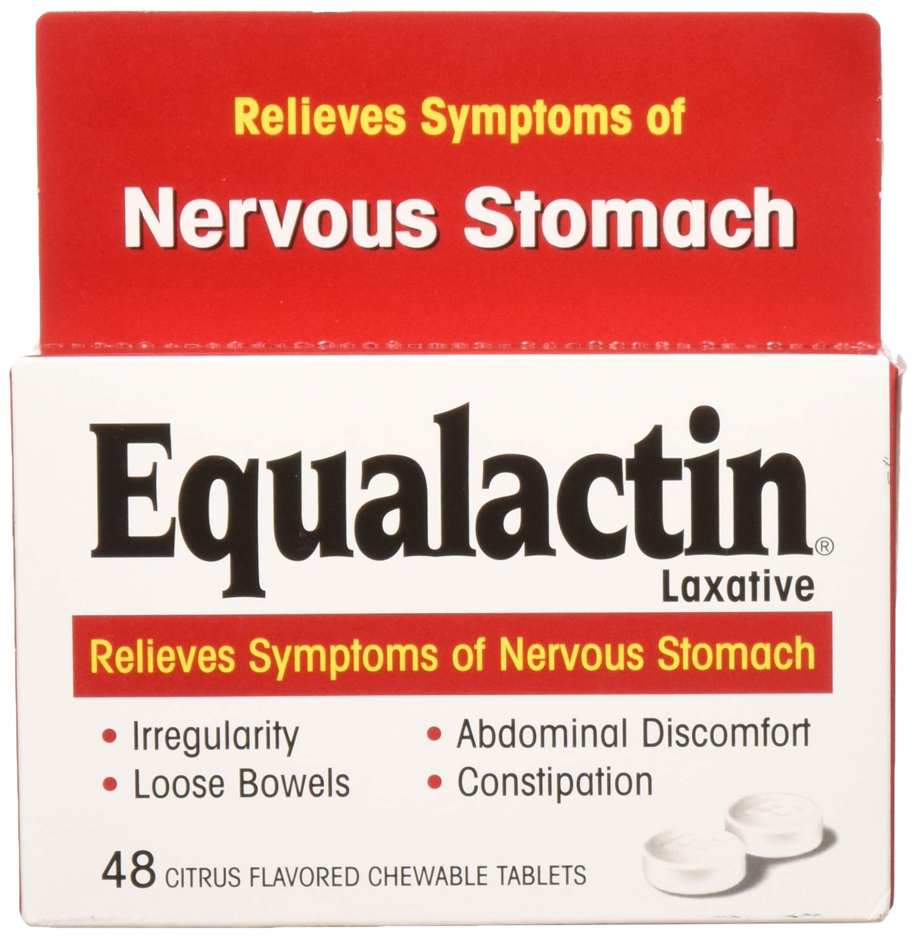 Equalactin tabletas masticables 48 tabletas en empaque práctico para el día a día.