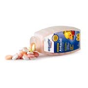 Equate tabletas antiácidas sabor tropical, primer plano que destaca el sabor frutal.