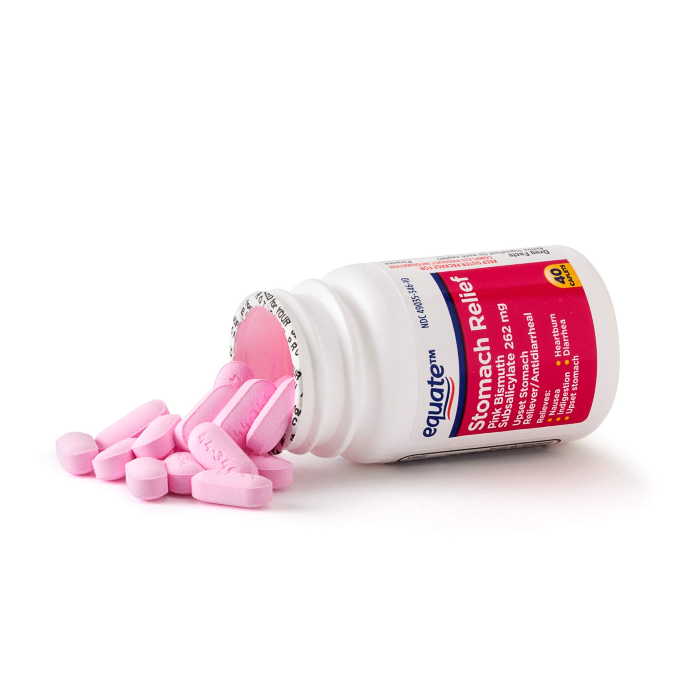 Equate cápsulas de bismuto 262 mg, frasco compacto para uso diario
