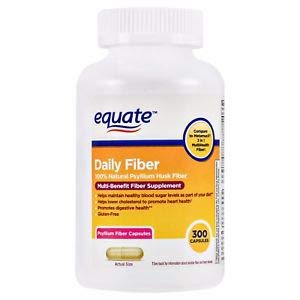 Equate Daily Fiber: cápsulas de psyllium para apoyo digestivo diario y fibra soluble.