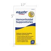 Equate Hemorroidales Supositorios, aplicador visible, inserción más suave.