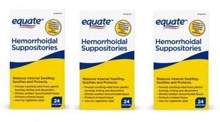 Equate Hemorroidales Supositorios, caja de 24 unidades, manejo cómodo diario.