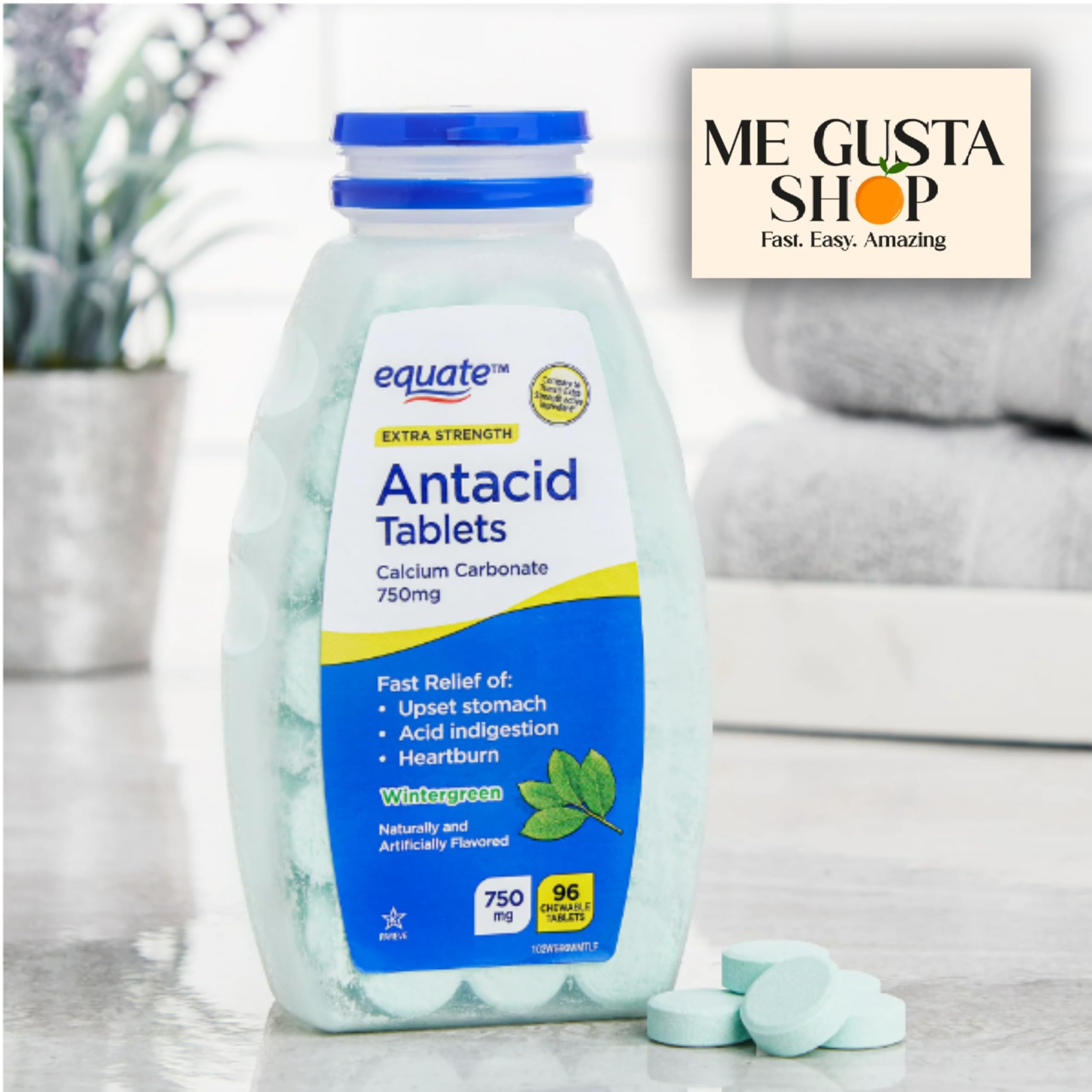 Equipamiento para uso diario: antiácido Equate en envase práctico.