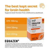 Equazen Eye Q Chews sabor fresa, experiencia agradable para dosis diarias.