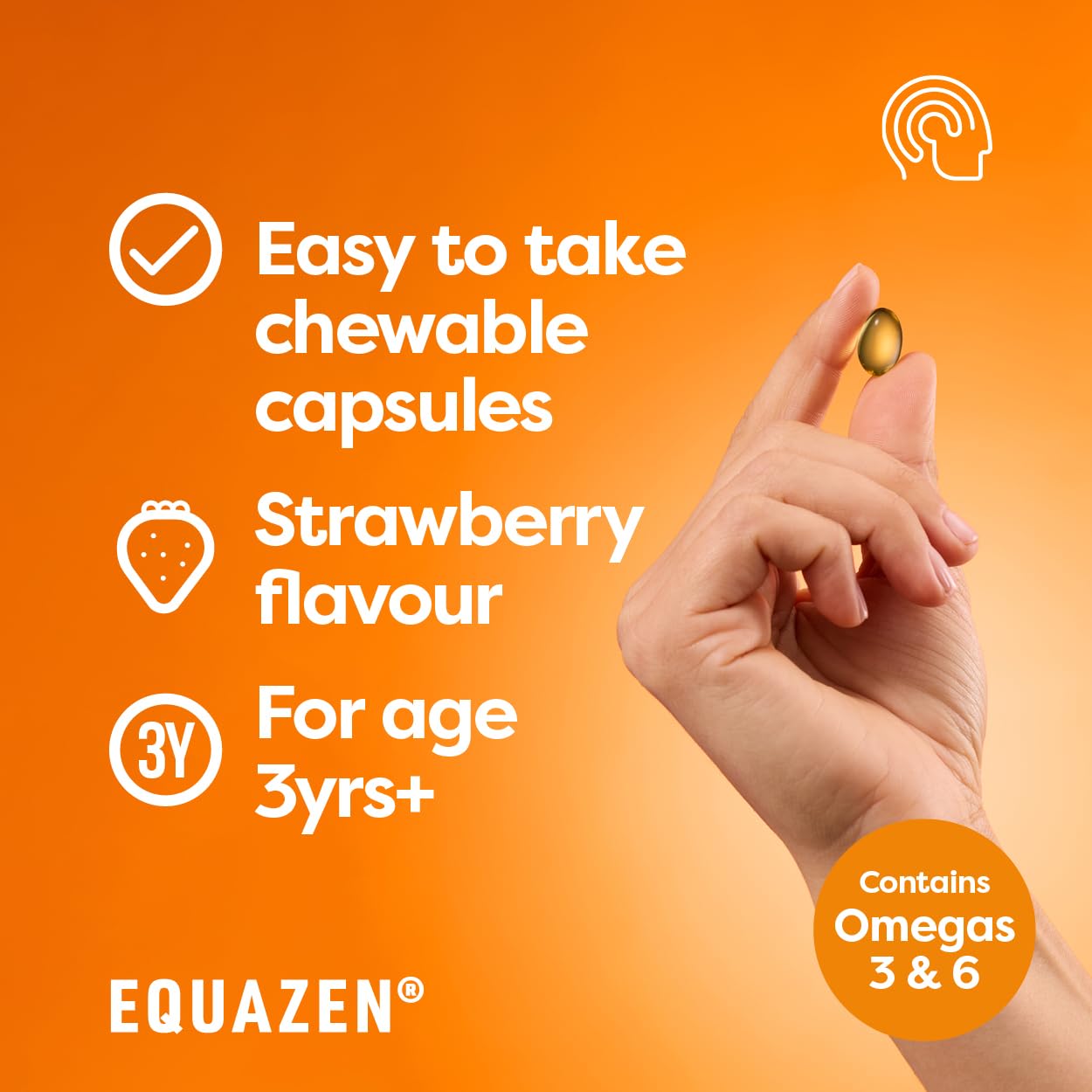 Equazen Eye Q Chews textura masticable, sabor agradable para tomar.