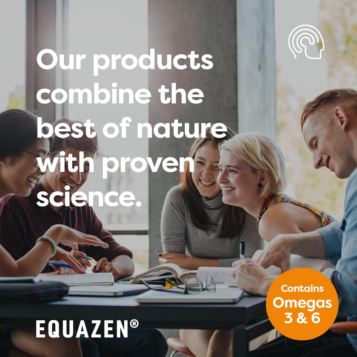 Equazen Eye Q Omega 3 & 6: bote en mesa, diseño práctico.
