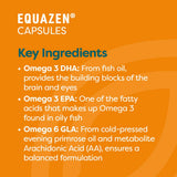 Equazen Eye Q Omega 3 & 6: etiqueta nutricional legible para revisar componentes.