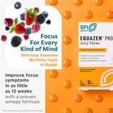 Equazen Pro gominolas, textura suave, fácil de masticar para adolescentes.