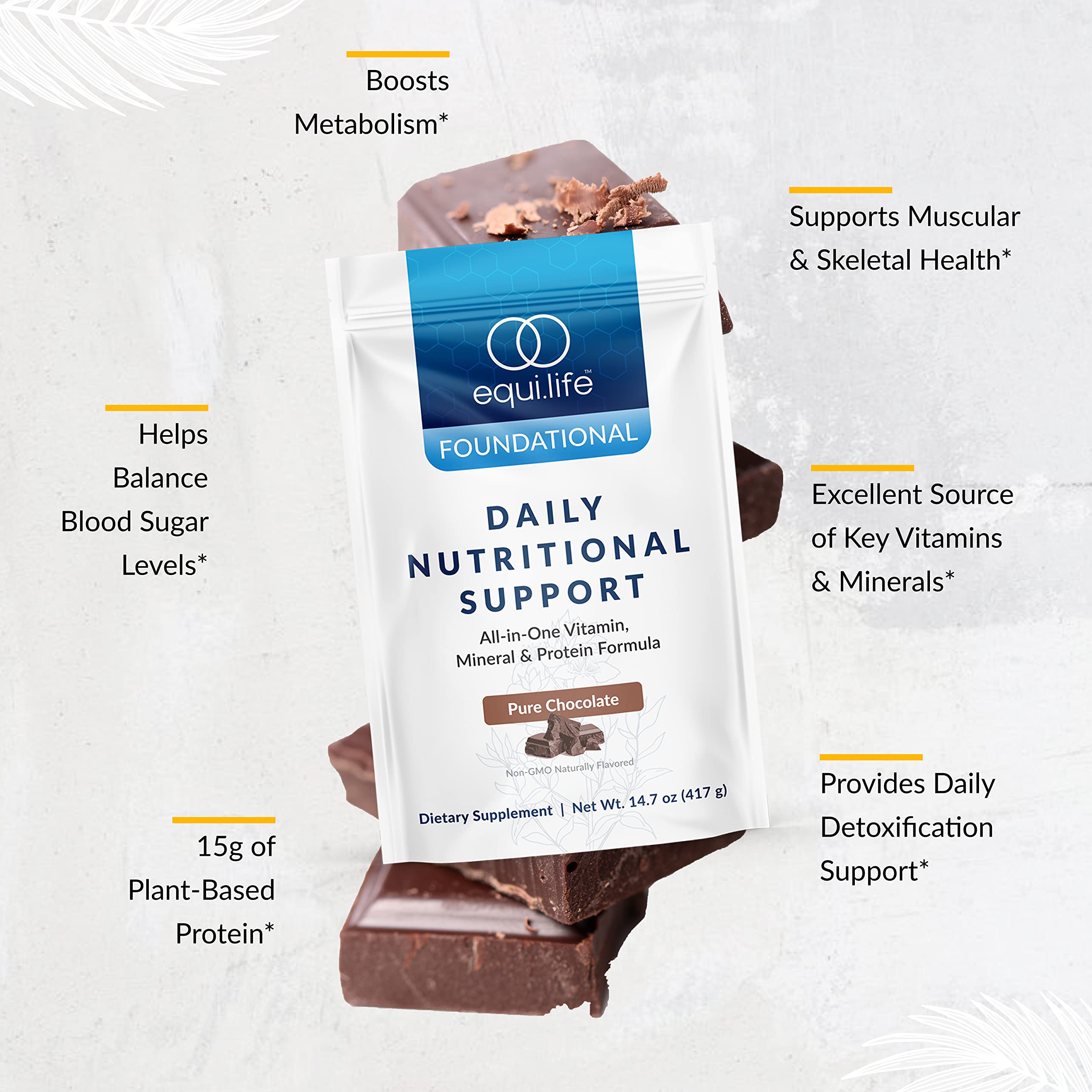 Equilife Apoyo Nutricional Diario, batido listo para consumir, sabor chocolate puro