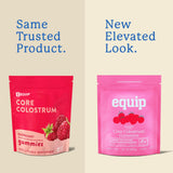 Gomitas Equip de colostro, textura suave y sabor frambuesa para snack saludable