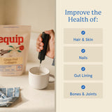 Equip Foods Colágeno de res, bote transparente con etiqueta de calidad