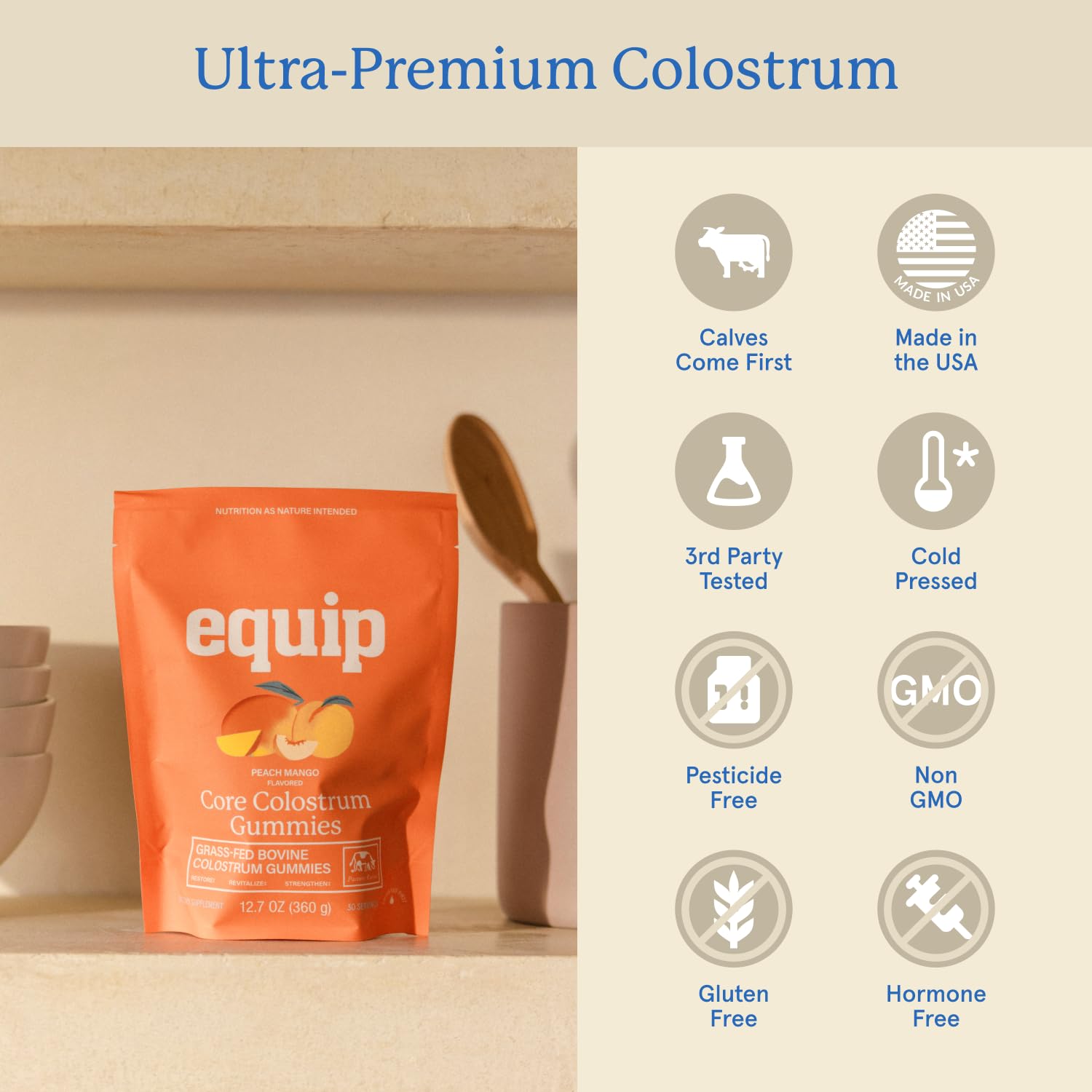 Gomitas Equip Foods Core porciones para un plan de 30 días
