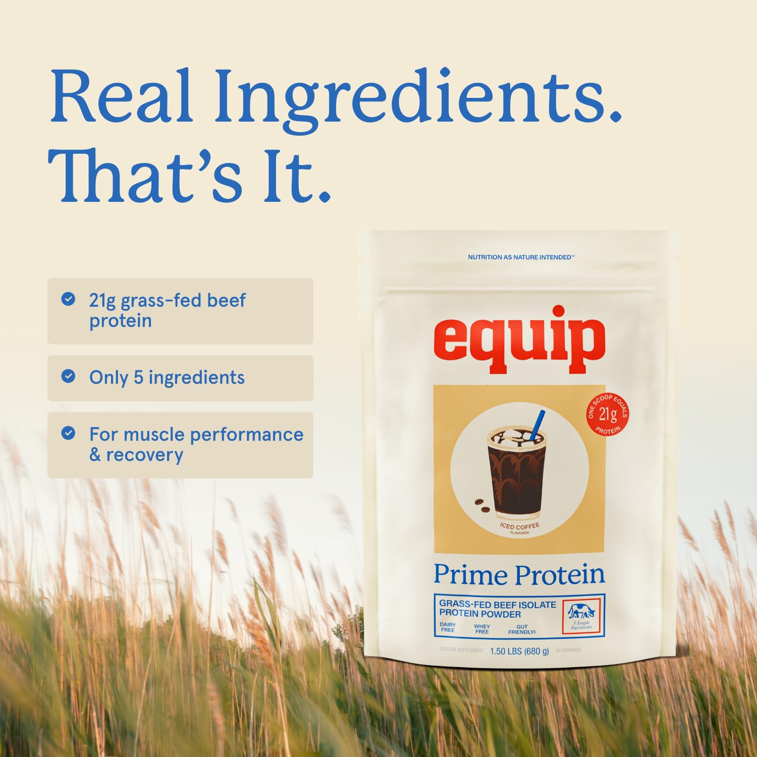 Envase práctico de Prime Protein para almacenamiento sencillo.