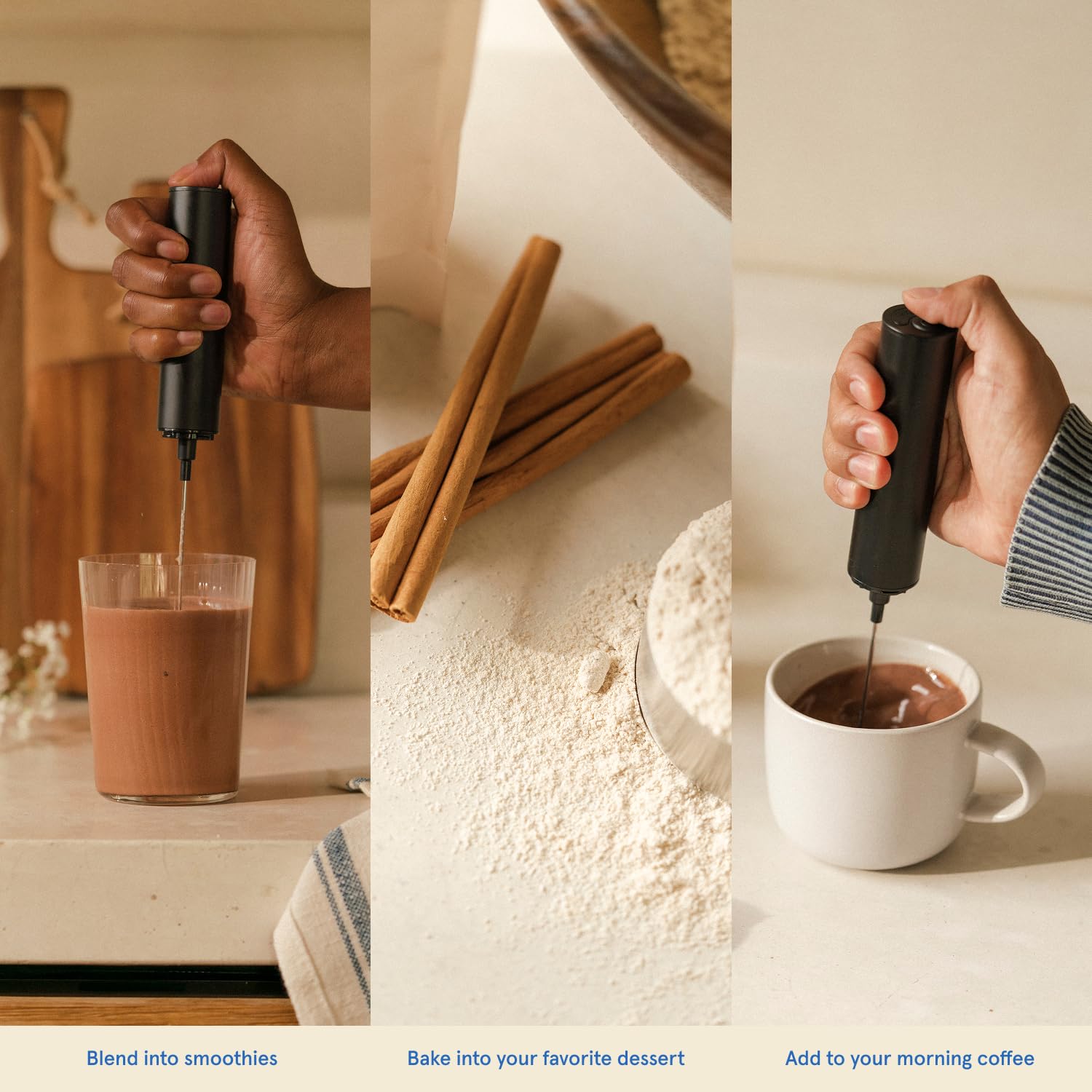Polvo en taza preparado con Equip Prime Protein Powder para desayunos rápidos.