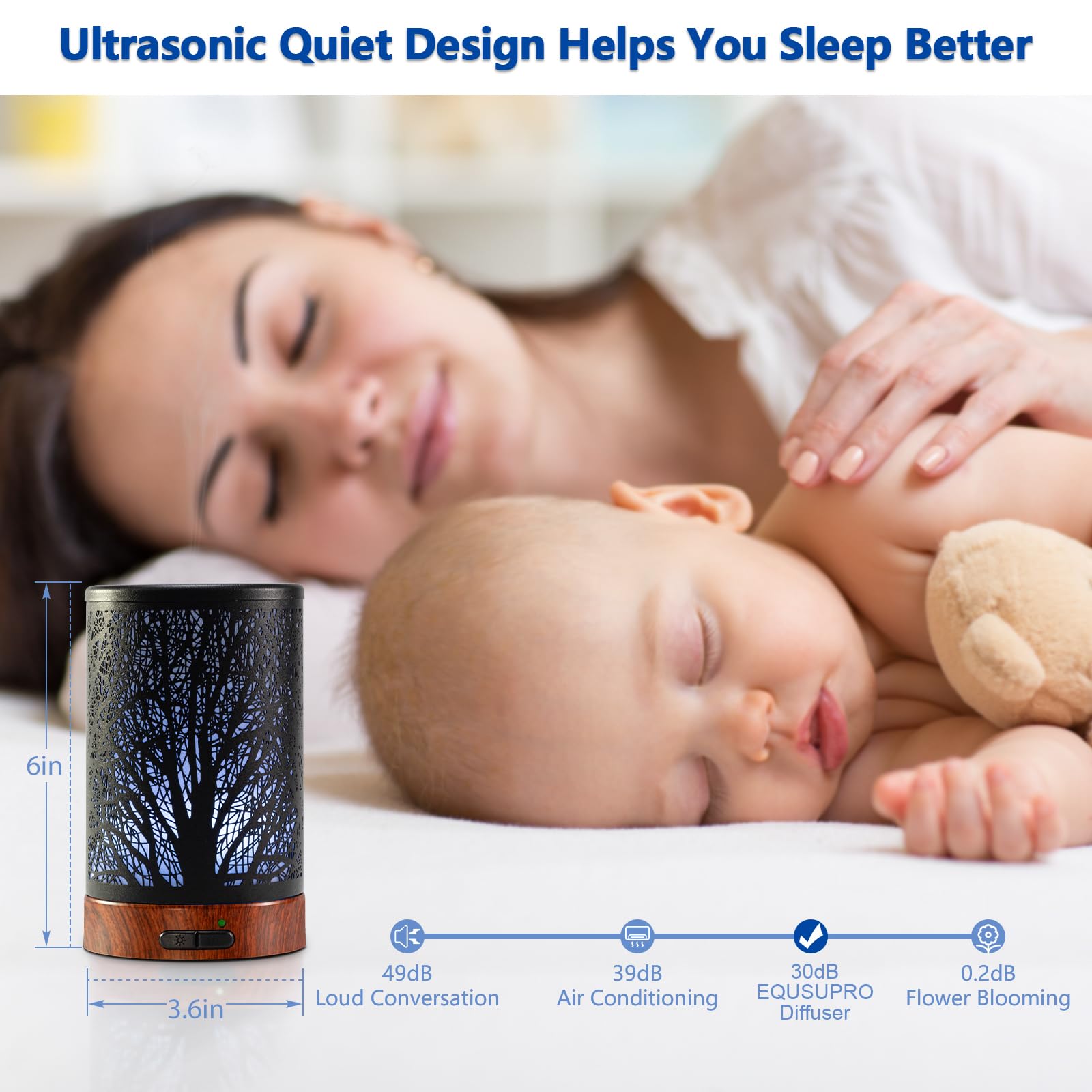 EQUSUPRO difusor todo en uno con humidificador y luz nocturna