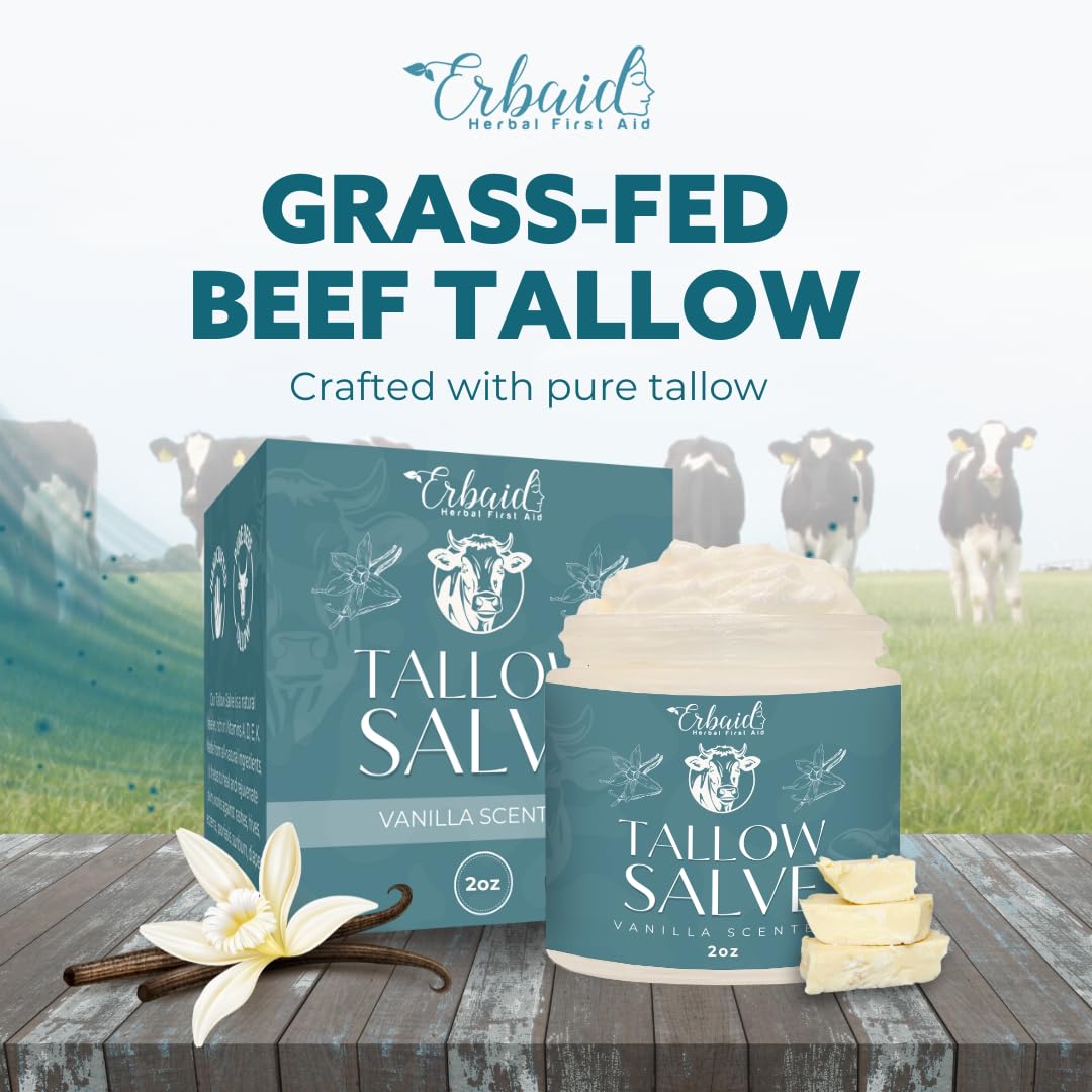 Erbaid grasa de res nutritiva para piel seca y áspera.