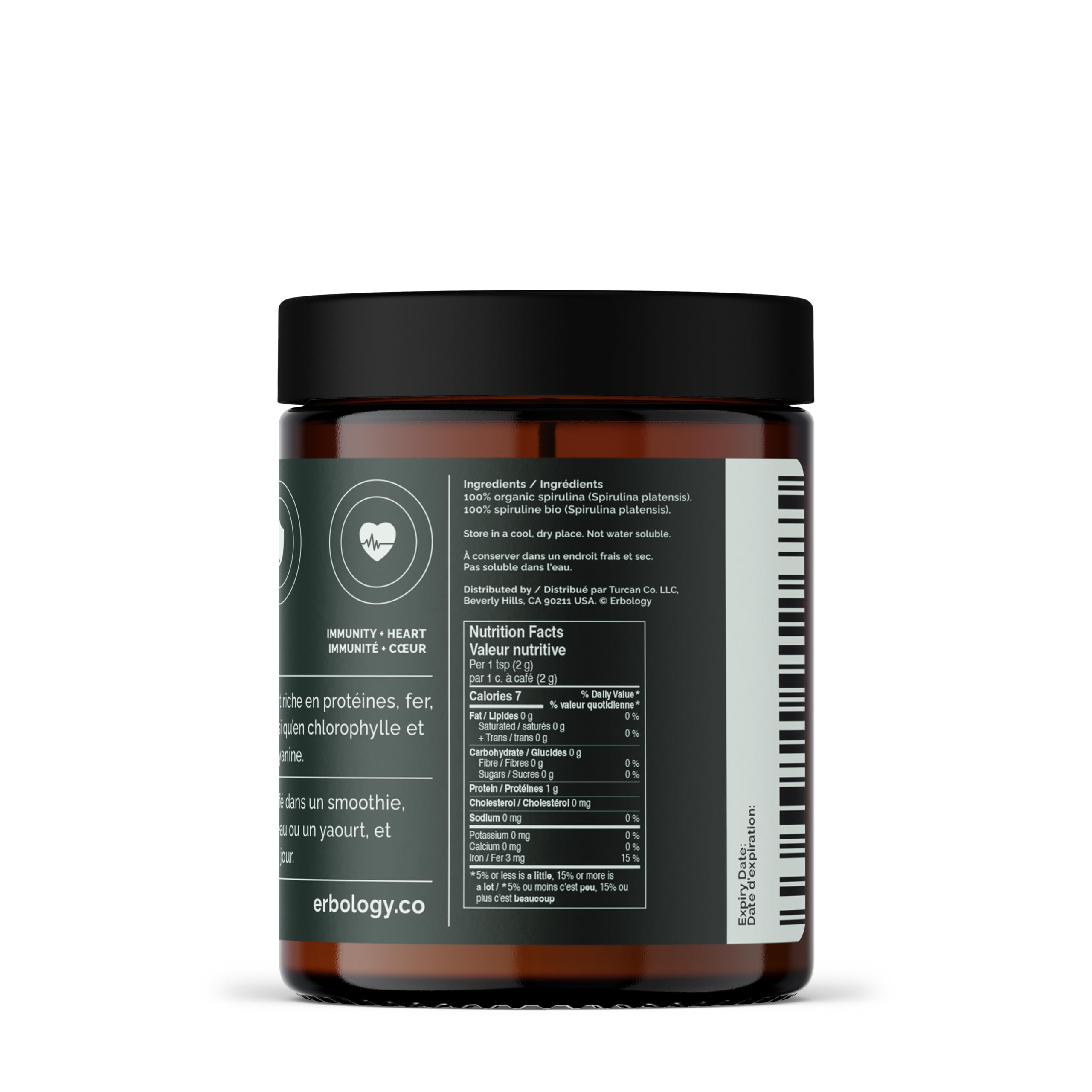 Erbology Spirulina fuente de nutrientes: aporta clorofila y minerales para platos diarios