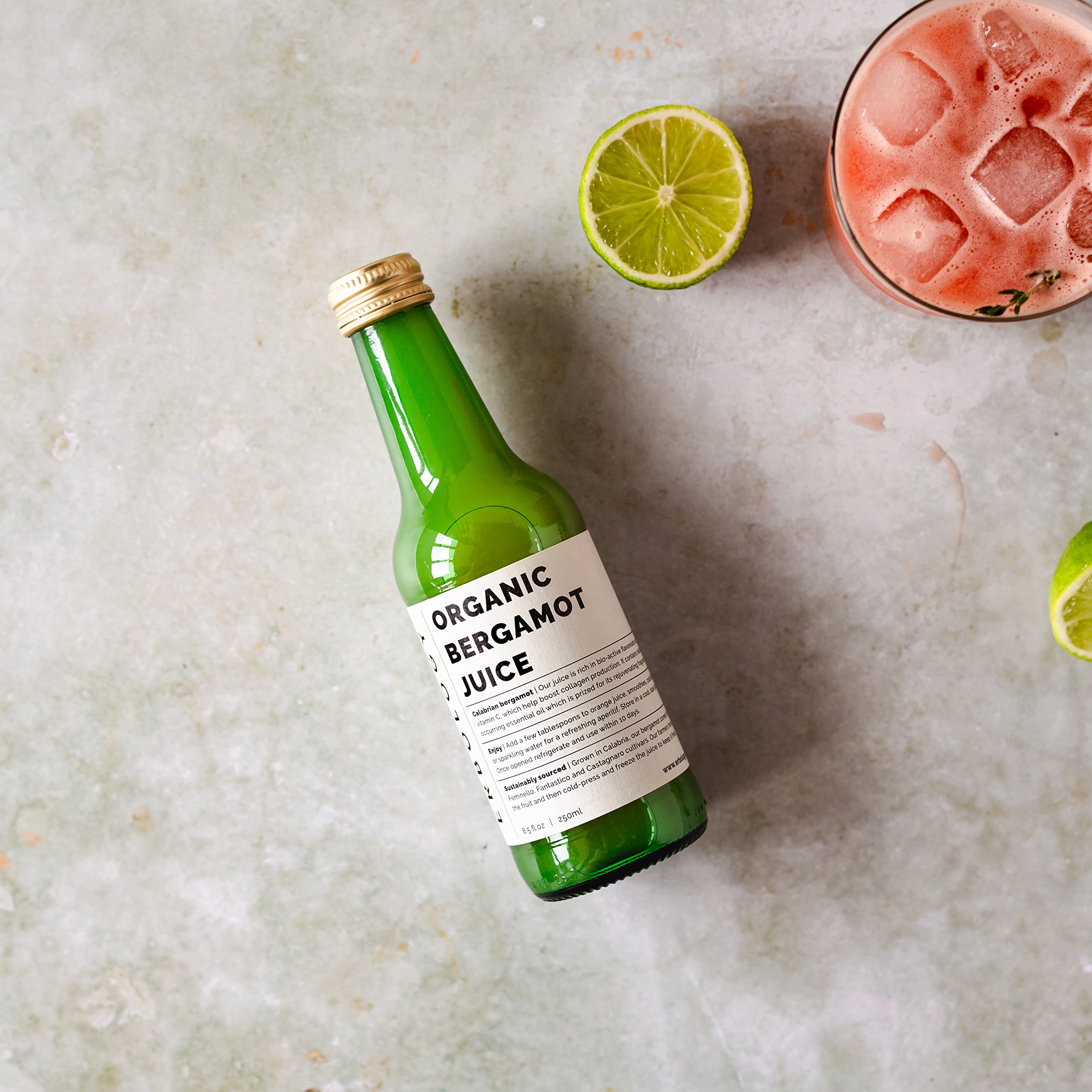 Zumo bergamota orgánico Erbology 250ml: perfecto para desayunos y bebidas.