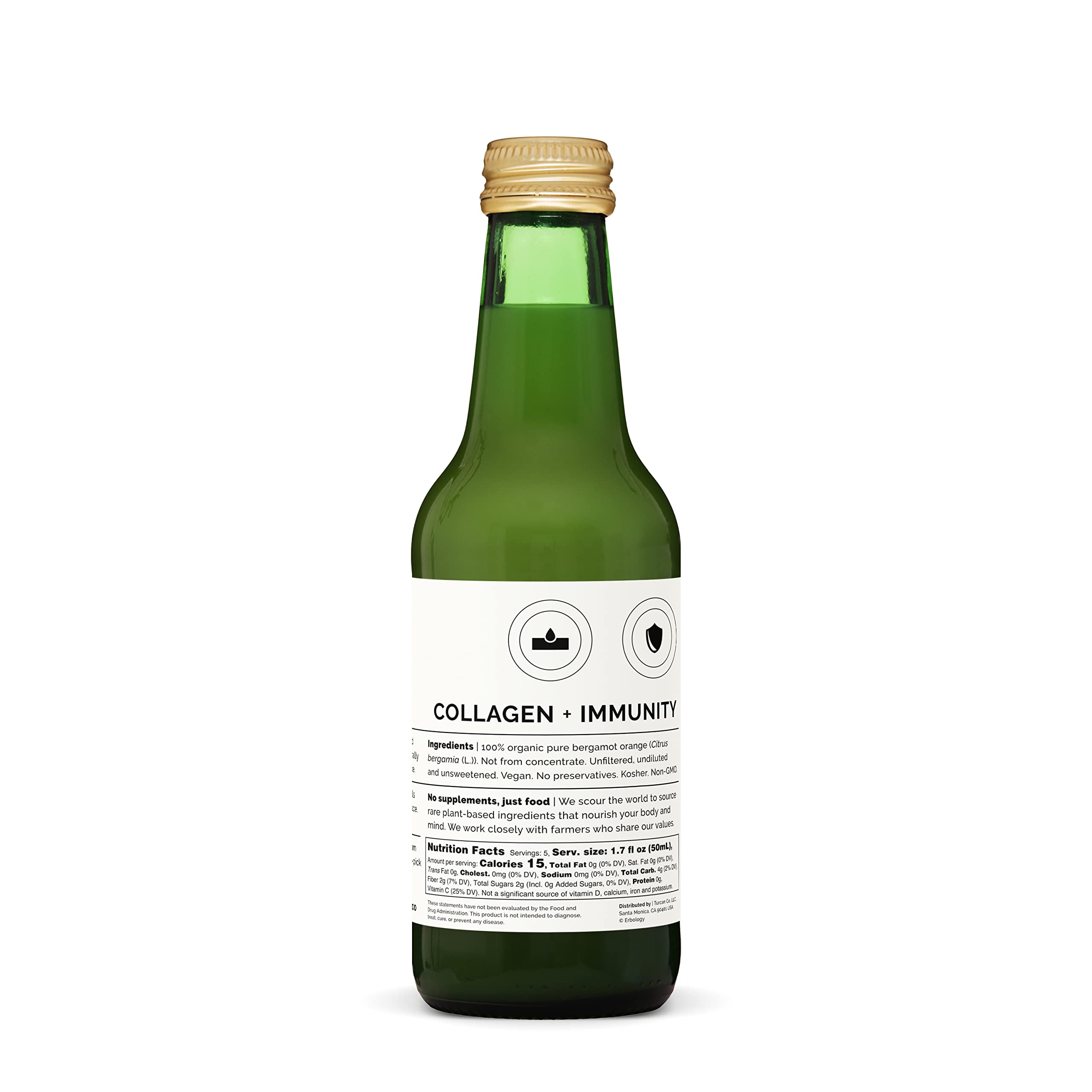 Erbology Zumo de bergamota orgánico 250ml: ideal para mezclar en agua o cocteles.