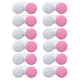 Estuche Erewa para lentes de contacto blanco y rosa, fácil identificación.