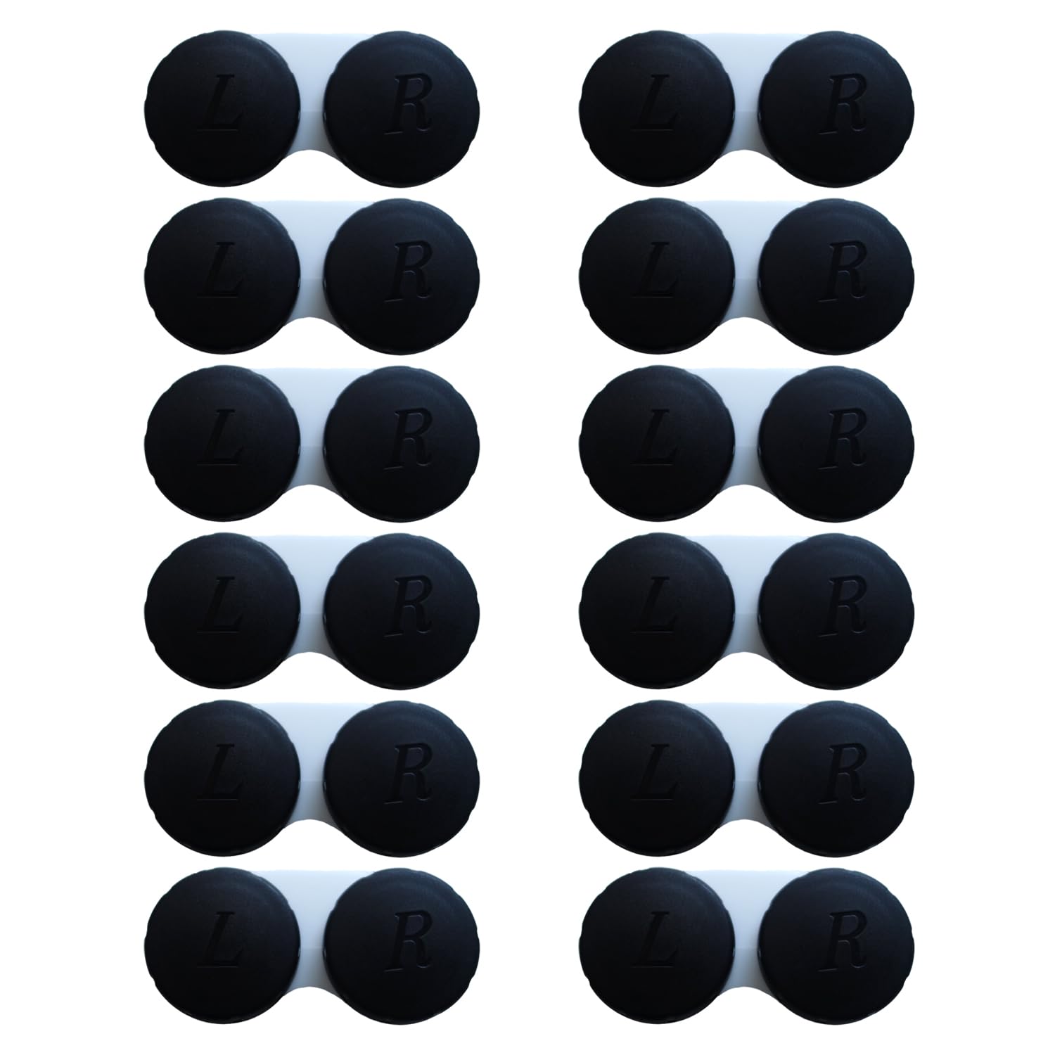 Estuche Erewa para lentes de contacto negro, 12 piezas, almacenamiento compacto.