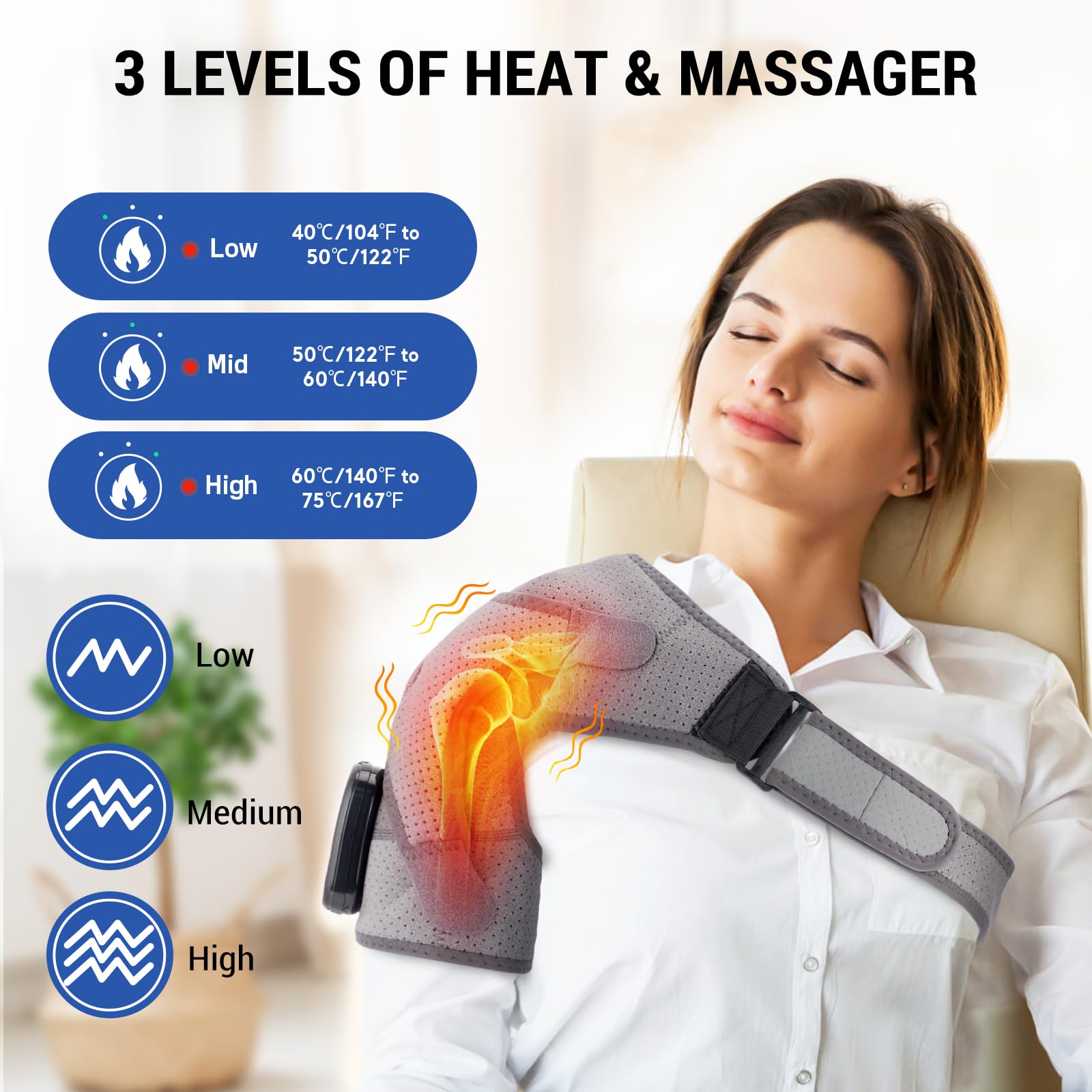 ERHIVORA Tres modos de masaje para relajación adicional