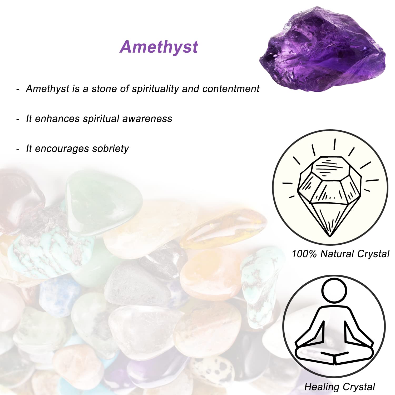 Piedras para tallado y brillo con amatista profunda de Erliway