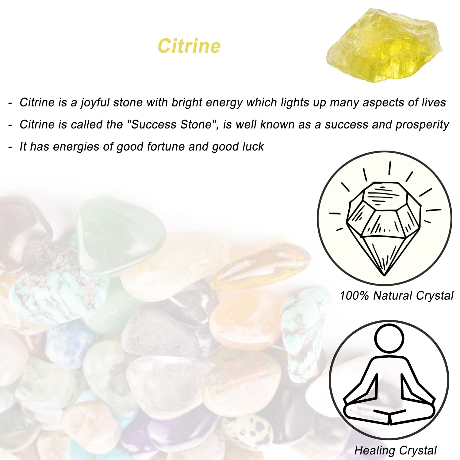 Erliway Citrino cristal crudo para uso en tallado DIY y proyectos artesanales.