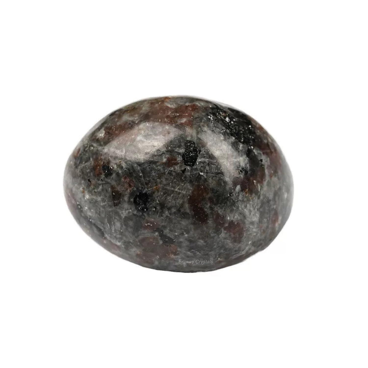 Erliway Flame Yooperlite, piedra cristal pulida con brillo para energía.