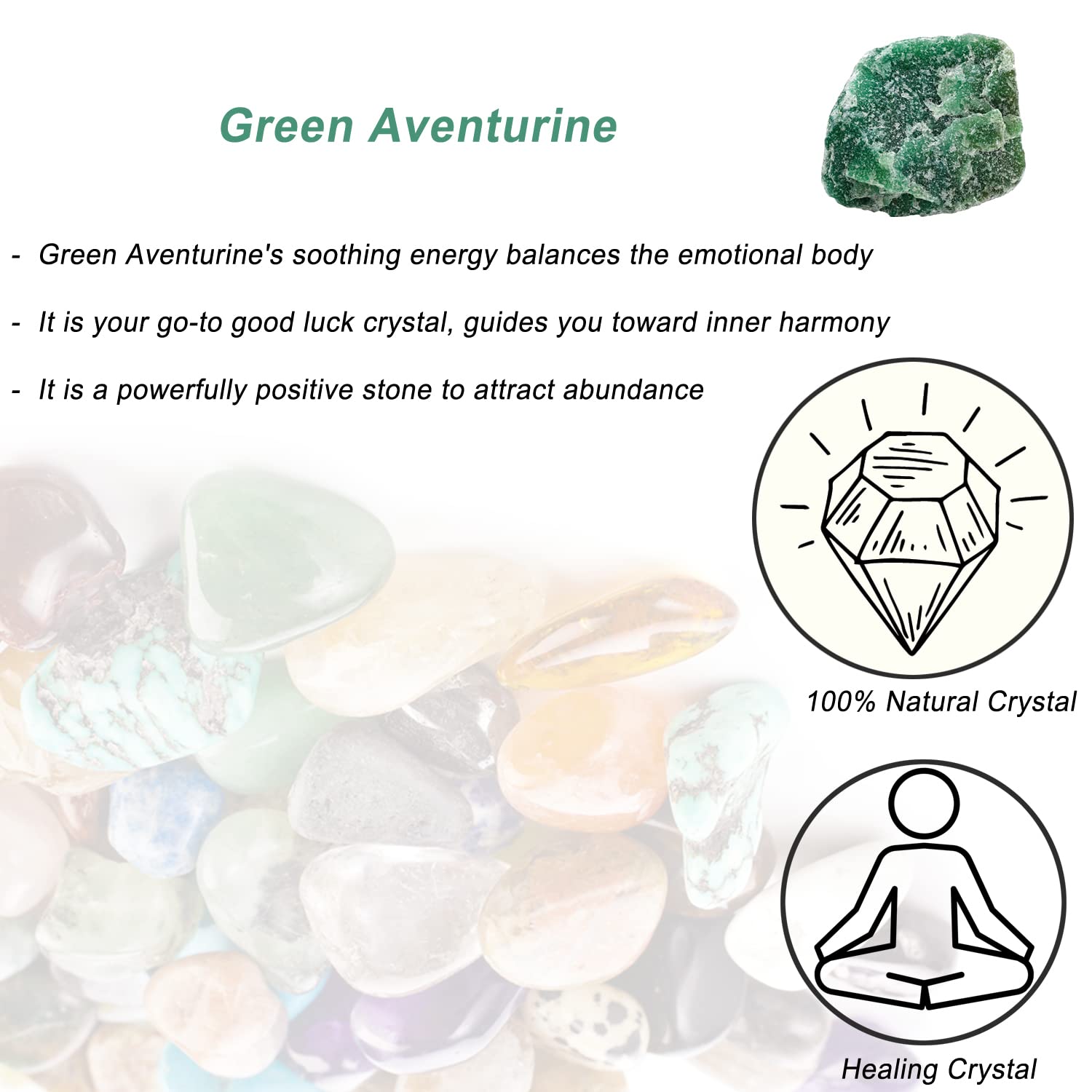 Erliway aventurina verde roca para fuentes decorativas