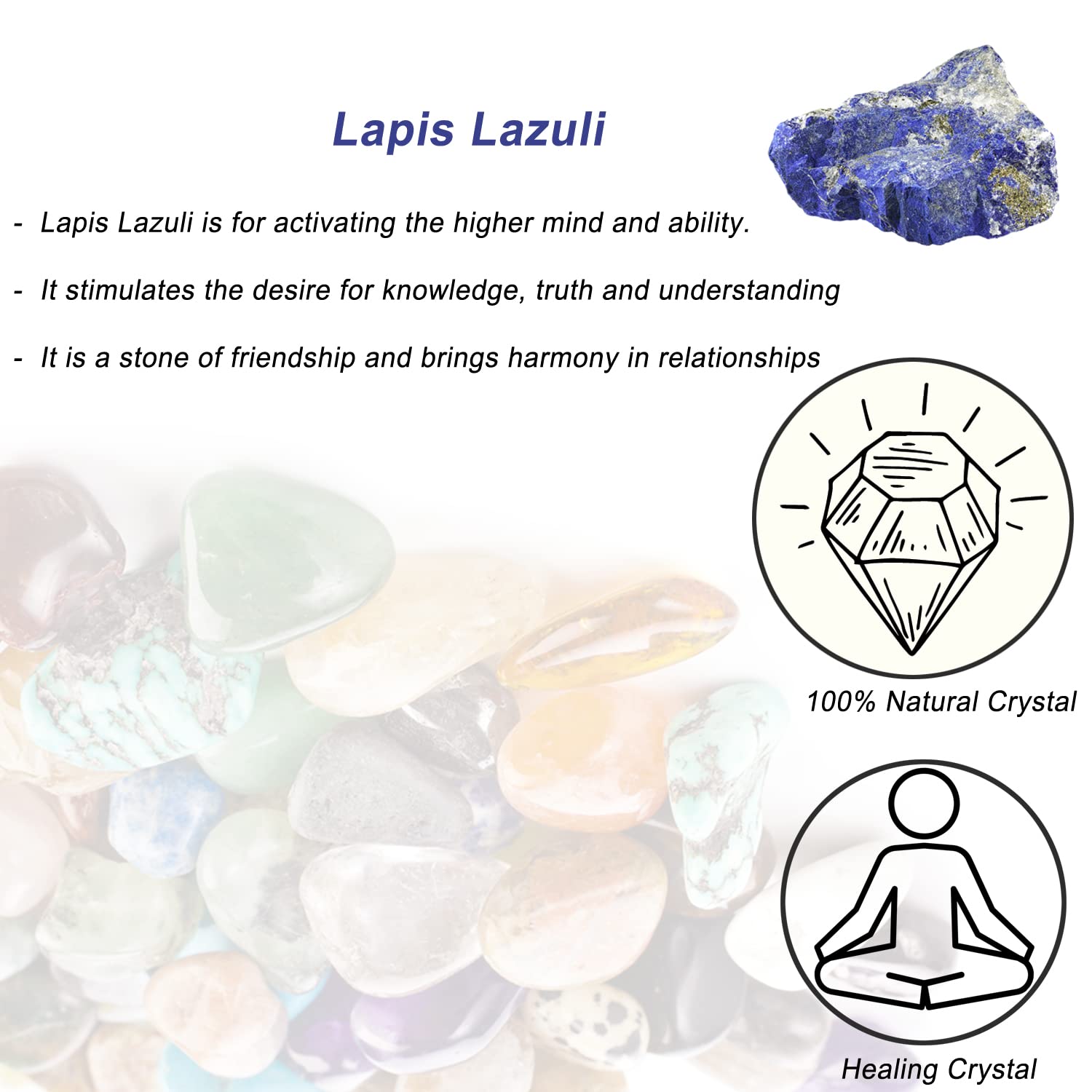 Erliway lapislázuli piedra para decoración de hogar y talismanes