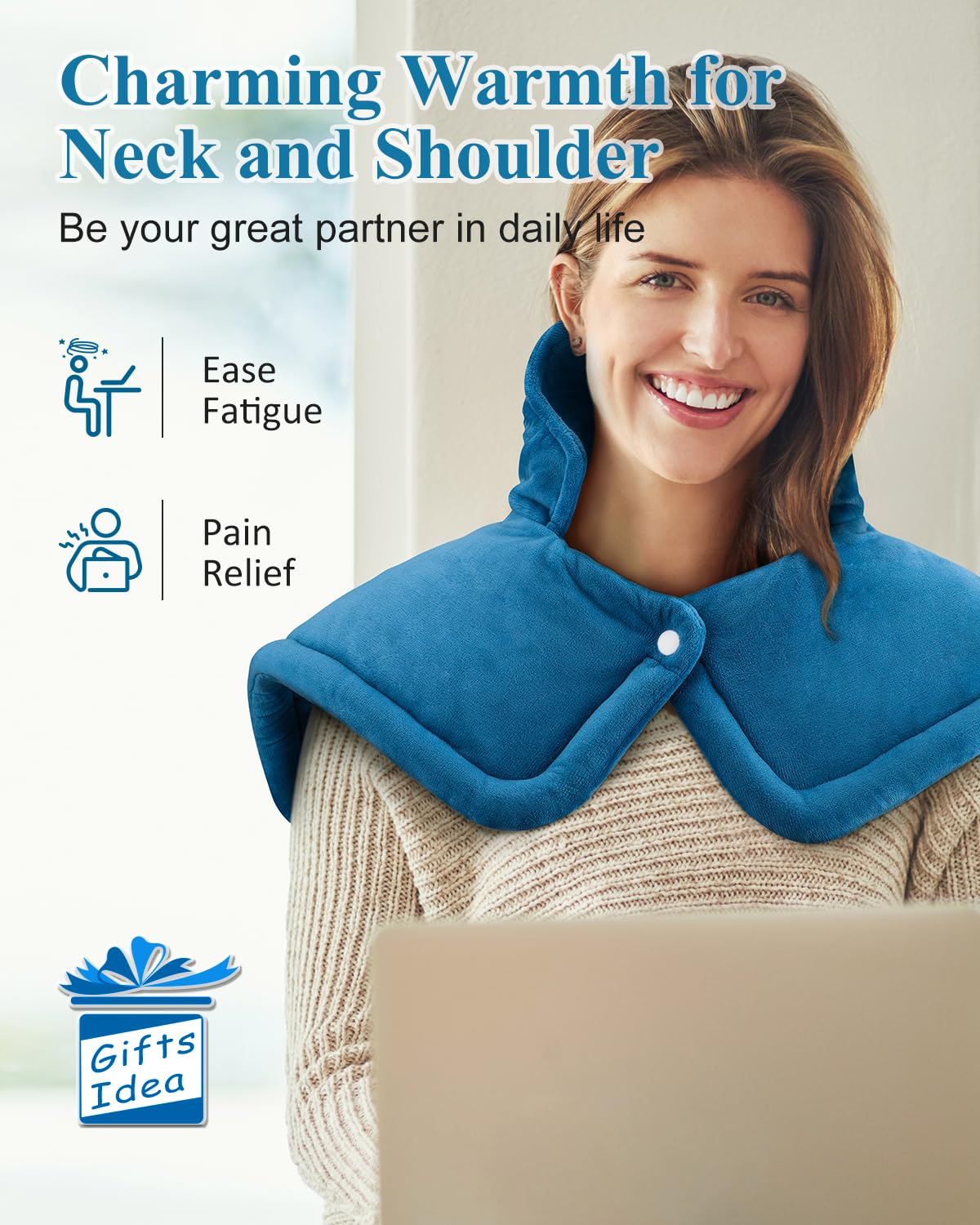 Errorless calefacción rápida de 30 segundos para alivio inmediato del cuello.