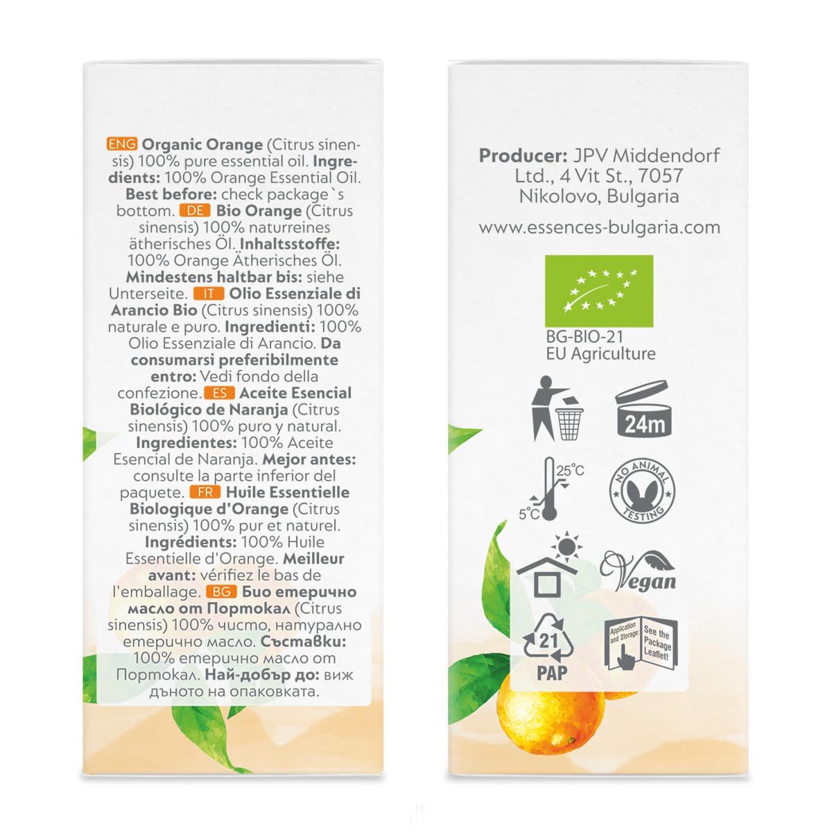 Essences Bulgaria aroma naranja para ambientar spa en casa