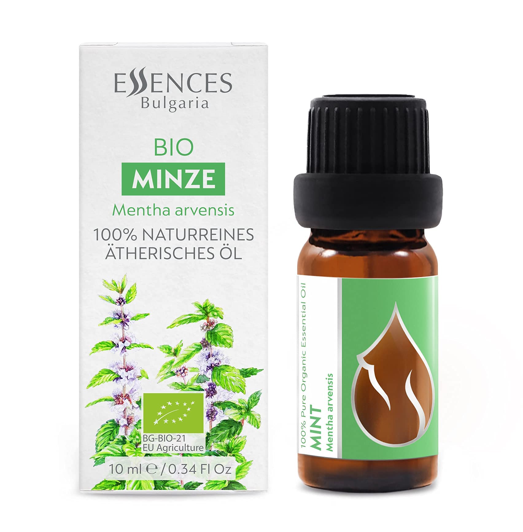 Essences Bulgaria Menta Arvensis difusor para uso diario y ambiente vigorizante.